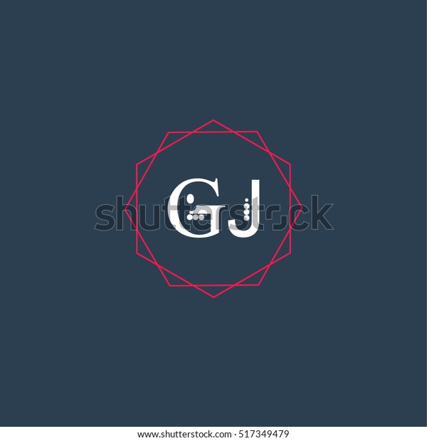 Gj Logo Initial Letter Abstract Polygonal Stock Vector Royalty