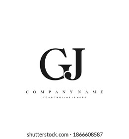 GJ Minimal Luxury Initial Logo vector.