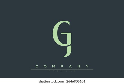 GJ Modern Initials Diseño de Logo. Logotipo de marca con iniciales estilizadas que muestran un diseño atrevido y una estética moderna. Ideal para la marca profesional de negocios o proyectos creativos que se centran en minimalista
