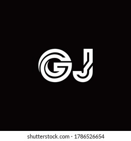 Logo de monograma GJ con plantilla de diseño de línea abstracta