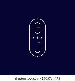 Monograma de boda de GJ con diseño profesional de alta calidad que se imprimirá en cualquier medio impreso
