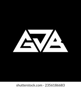 Diseño del logotipo de la letra del triángulo GJB con forma de triángulo. Monograma de diseño del logotipo del triángulo GJB. Plantilla de logotipo vectorial de triángulo GJB con color rojo. Logo triangular de GJB Diseño sencillo, elegante y lujoso.