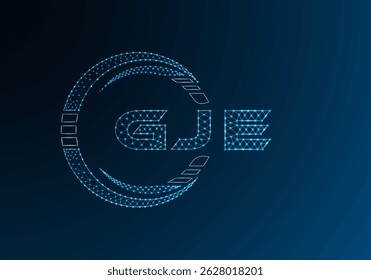 GJE baixo poli letra logotipo vetor design. GJE design de logotipo poli inferior. Logotipo poli baixo.