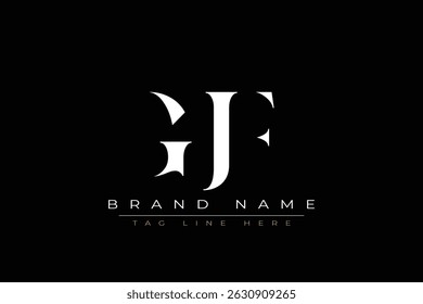 GJF abstract letter logo design. This logo is designed by three abstract letters.