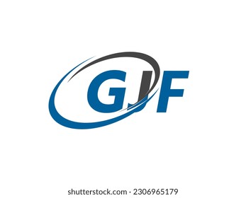 GJF letter creative modern elegant swoosh logo design