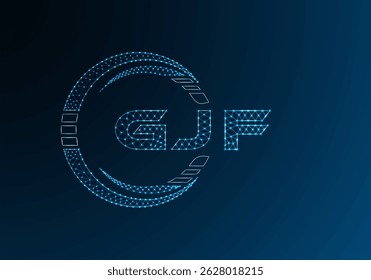 GJF baixo poli letra logotipo vetor design. GJF design de logotipo poli inferior. Logotipo poli baixo.