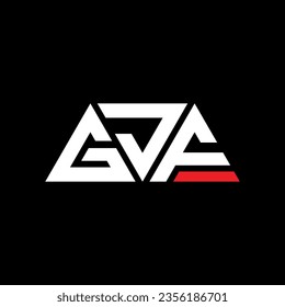 Diseño del logotipo de la letra triangular GJF con forma triangular. Monograma de diseño del logotipo del triángulo GJF. Plantilla de logotipo vectorial de triángulo GJF con color rojo. Logo triangular de GJF Diseño sencillo, elegante y lujoso.