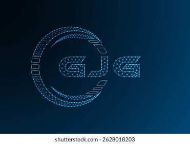 GJG baixo poli letra logotipo vetor design. GJG design de logotipo poli inferior. Logotipo poli baixo.