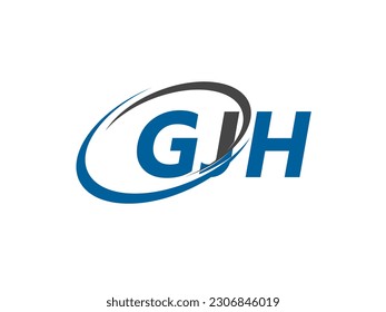 Letra GJH diseño creativo elegante del logo de swoosh