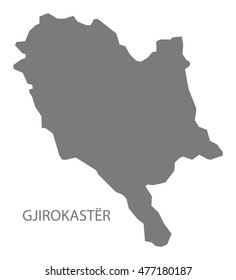 Gjirokaster Albania Map in grey