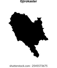 Gjirokaster county blank outline map