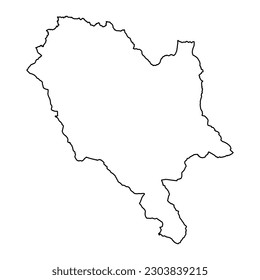 Gjirokaster county map, administrative subdivisions of Albania. Vector illustration.