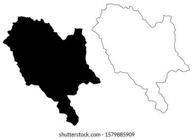 Gjirokaster County (Republic of Albania) map vector illustration