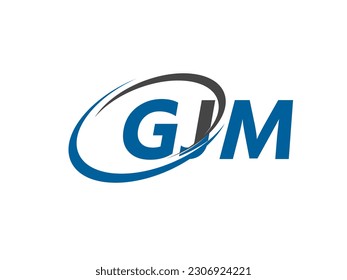 GJM letter creative modern elegant swoosh logo design