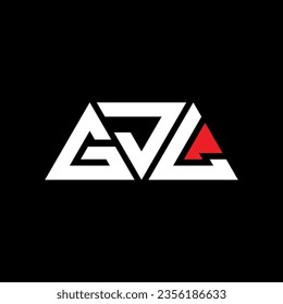 Diseño del logotipo de la letra triangular GJM con forma triangular. Monograma de diseño del logotipo del triángulo GJM. Plantilla de logotipo vectorial de triángulo GJM con color rojo. Logo triangular GJM Diseño sencillo, elegante y lujoso.