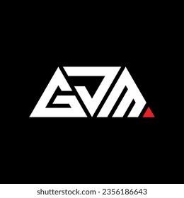 GJM triangle letter logo design with triangle shape. GJM triangle logo design monogram. GJM triangle vector logo template with red color. GJM triangular logo Simple, Elegant, and Luxurious design.