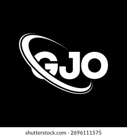 Logotipo de GJO. Carta GJO. Diseño de logotipo de letra GJO. Logotipo de GJO inicial vinculado con el círculo y el logotipo del monograma en mayúsculas. Tipografía GJO para tecnología, negocio y marca inmobiliaria.