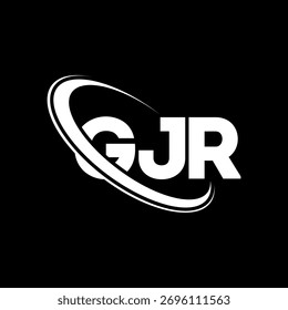 Logotipo de GJR. Carta GJR. Diseño del logotipo de la letra GJR. Logotipo de GJR inicial enlazado con el círculo y el logotipo del monograma en mayúsculas. Tipografía GJR para tecnología, negocio y marca inmobiliaria.