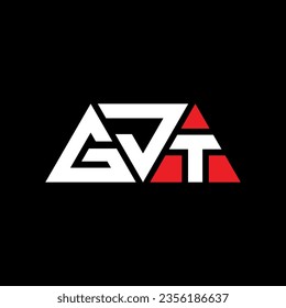 Diseño del logotipo de la letra del triángulo GJT con forma de triángulo. Monograma de diseño del logotipo del triángulo GJT. Plantilla de logotipo vectorial de triángulo GJT con color rojo. Logo triangular de GJT Diseño sencillo, elegante y lujoso.