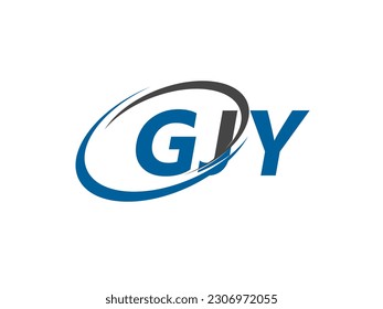 Letra GJY diseño creativo elegante del logo de swoosh