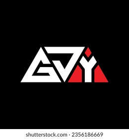 GJY triangle letter logo design with triangle shape. GJY triangle logo design monogram. GJY triangle vector logo template with red color. GJY triangular logo Simple, Elegant, and Luxurious design.