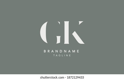 GK Alphabet initial Letter Monogram Icon Logo vector illustration