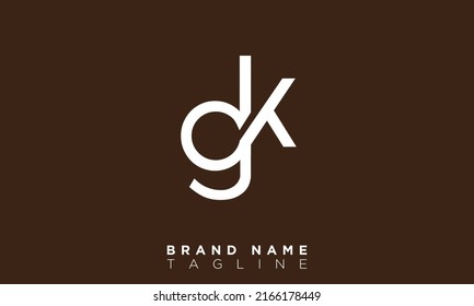 GK Alphabet letters Initials Monogram logo KG, G and K