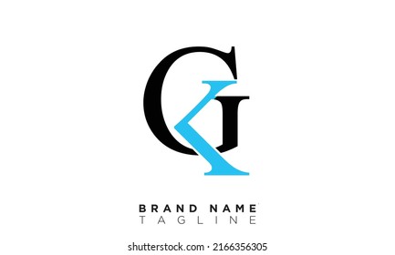 GK Alphabet letters Initials Monogram logo KG, G and K