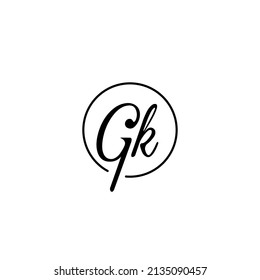 Concepto femenino de circulo GK logotipo inicial mejor para la belleza y la moda