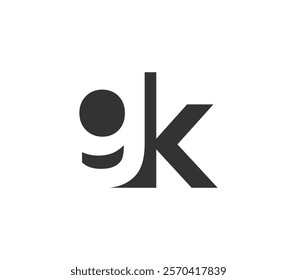 GK creative geometric initial based modern and minimal logo. Letter g k trendy fonts. Universal professional elegant techno vector design.