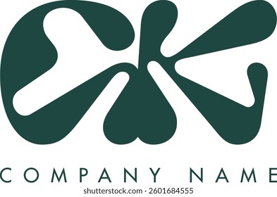 GK creative modern abstract letter logo vector design. Usable for your company or business and brand identity.