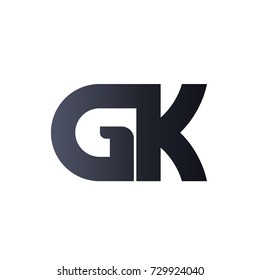 GK G K Black Initial Letter Logo design. bold monogram logo. 