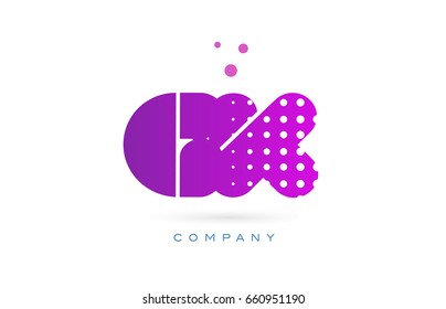 gk g k pink dots dotted letter logo alphabet creative company vector icon design template