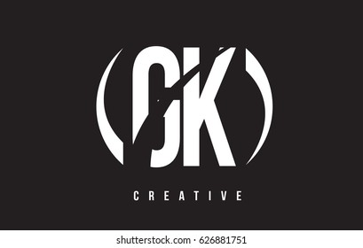 GK G K White Letter Logo Design with White Background Vector Illustration Template.