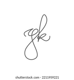 GK Initial Based Vector Logo. Handwriting Or Signature Logo. Suitable For Personal Brand, Wedding, Fashion, Cosmetics, Beauty, Woman, And Company.