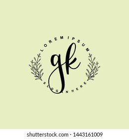 GK Initial beauty floral logo template