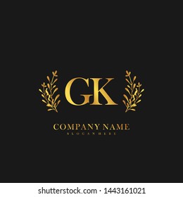 GK Initial beauty floral logo template