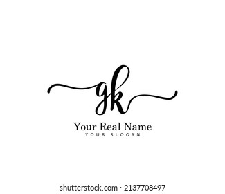 Gk Initial Beauty Monogram Logo Vector Stock Vector (Royalty Free ...