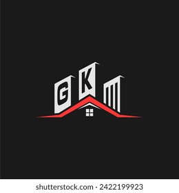 GK Initial Construction Real Estate Logo Design Vektor