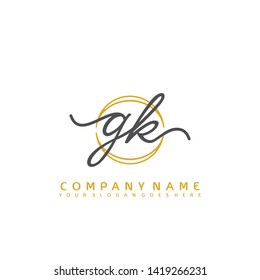 GK Initial handwriting logo concept