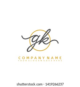 GK Initial handwriting logo concept