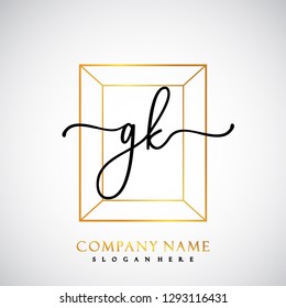 GK Initial Handwriting logo template vector