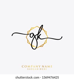 GK Initial handwriting logo template