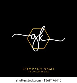 GK Initial handwriting logo template
