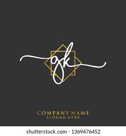 GK Initial handwriting logo template
