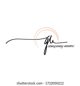 gk initial handwriting logo vector