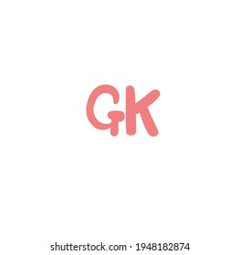 GK initial handwritten logo for identity