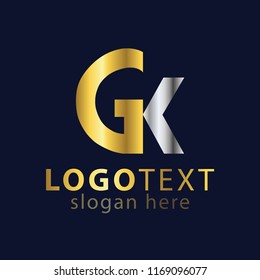 GK Initial Letter logo icon vector template