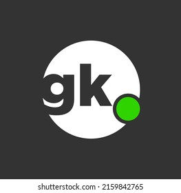GK Anfangsbuchstaben des Markennamen Monogram. GK-Markensymbol.