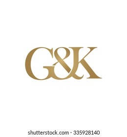 G&K Initial Logo. Ampersand Monogram Golden Logo